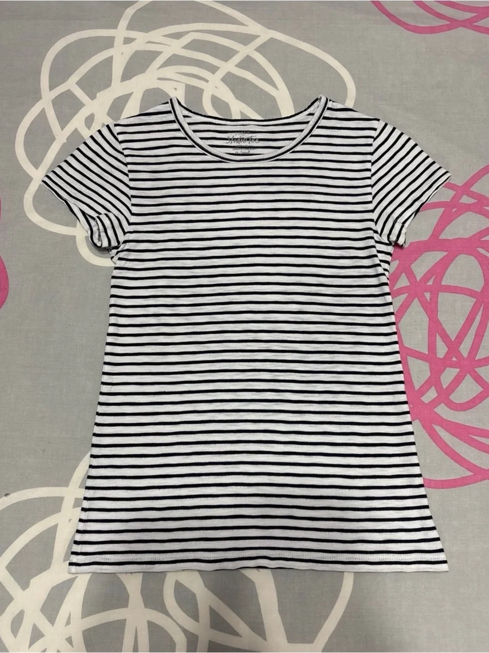 J.Crew Studio Crew Black and White Striped Short Sleeve Tee